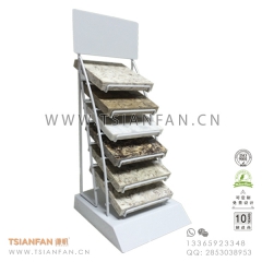 白色烤漆-天然石展架-大理石石材建材小货架