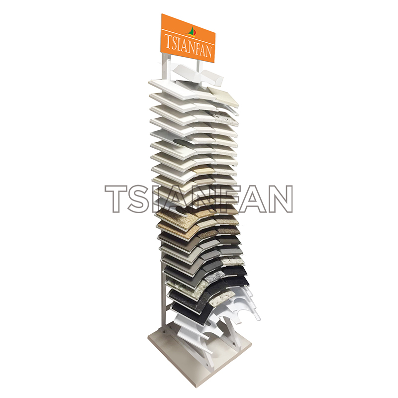 精品-人造石展厅架子-石英石落地架-铁质展架