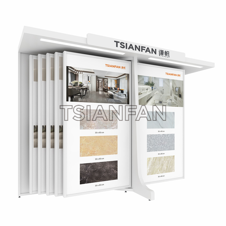墙砖翻页柜-蝴蝶型瓷砖翻页展架-欢迎定制