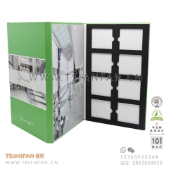 人造石样板盒-石英石4折页样品册-纸板材质