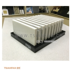 白色木质烤漆-瓷砖门店桌面展示架-石材精品展柜